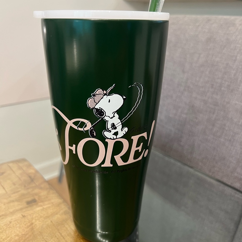 Snoopy Green peanuts gold stainless steel Tumbler